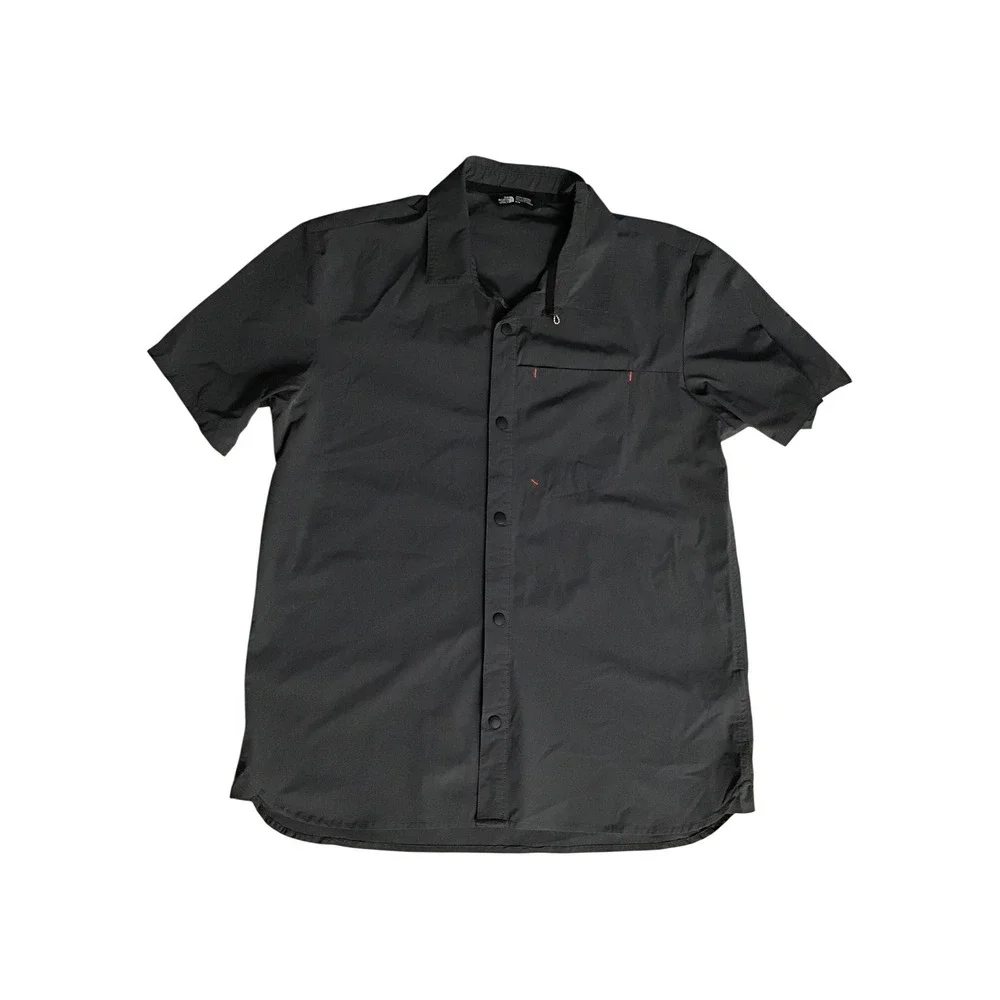 The North Face Men's Black Short Sleeve Snap Front Stretch Shirt Size‎ M